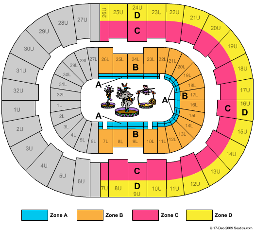 Legacy Arena at The BJCC Circus Zone Seating Chart